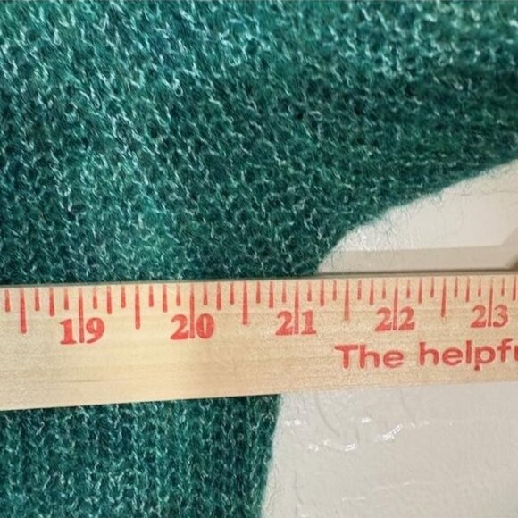 Sezane La Maille Sweater Womens Medium Green Mohair Merino Wool Button Shoulder - Picture 6 of 7